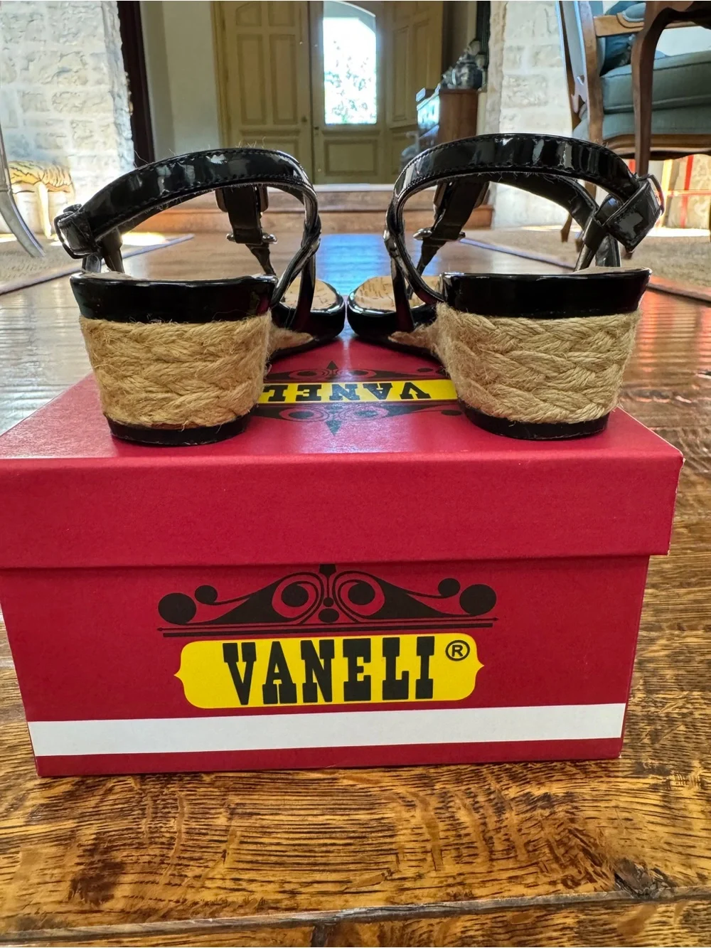 VAN ELI BLACK ESPADRILLE SANDALS
